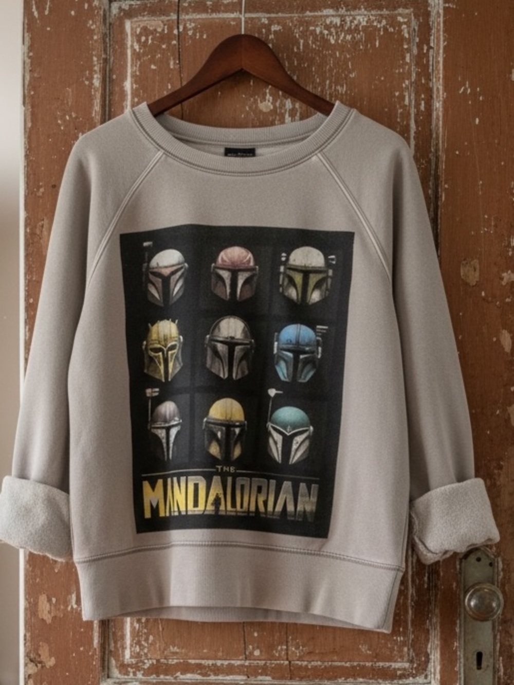 The Mandalorian Star Wars Graphic Upcycled Sweatshirt